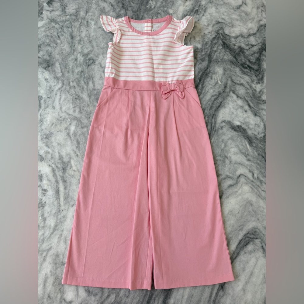 Janie and Jack Pink Striped Romper